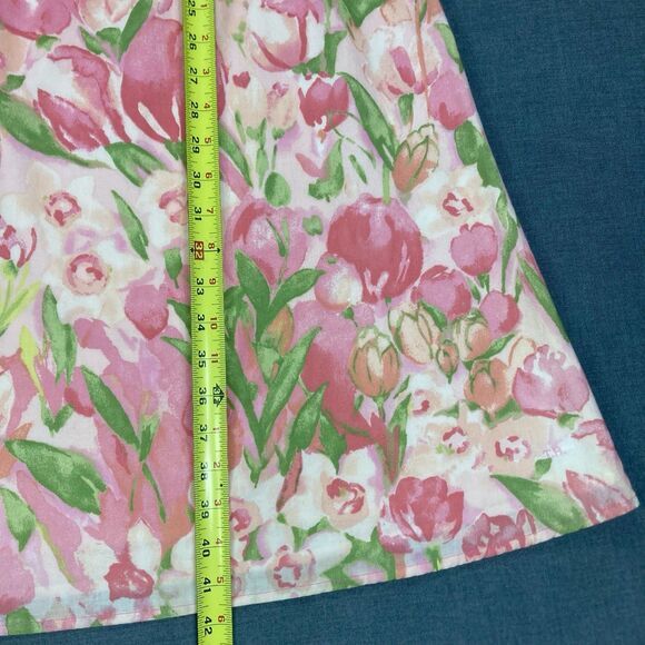 Tommy Hilfiger Mini Shift Dress Women 8 Pink Green Floral Sleeveless Beachy Boho - Picture 12 of 14